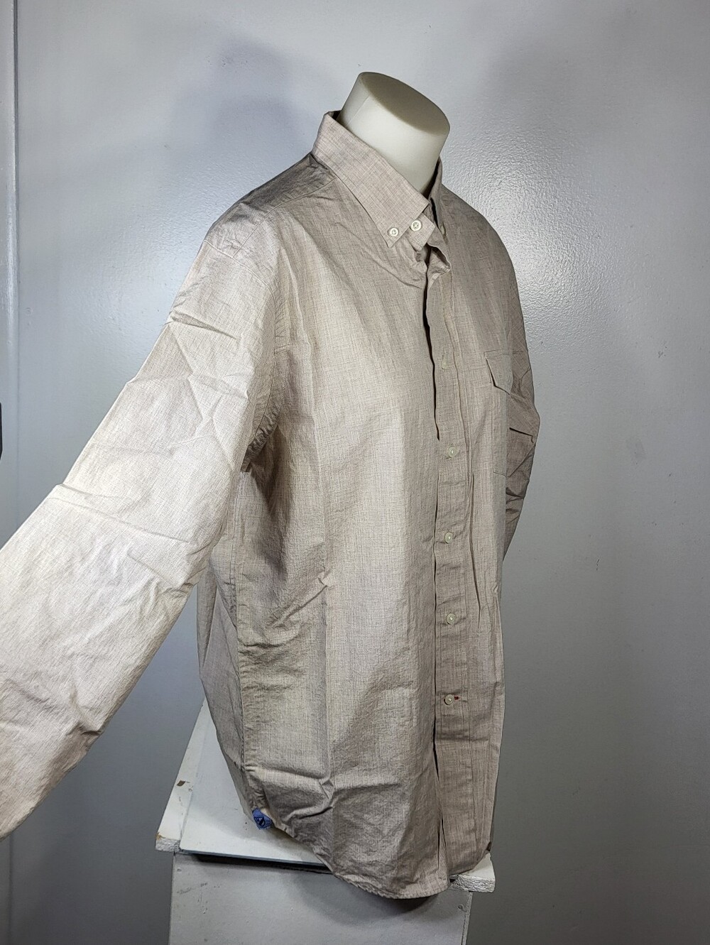 Daniel Cremieux Men's Tan Long Sleeve Button Down Shirt Sz lg - Picture 3 of 8